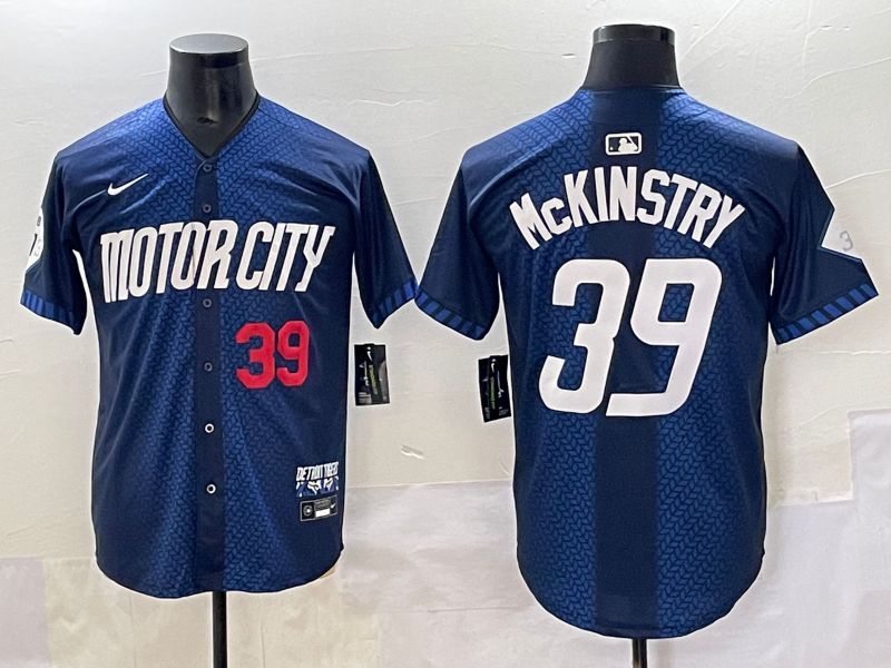 Men 2025 Detroit Tigers #39 Mckinstry Blue City Edition Nike MLB Jersey style 2